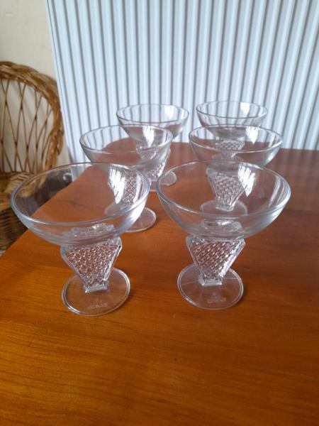 Annonce Lot 6 coupe &agrave; glace publicitaire en verre "