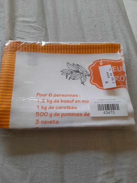 Vente Lot 6 torchons - recettes cuisines sal&eacute;es