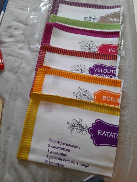 Lot 6 torchons - recettes cuisines sal&eacute;es