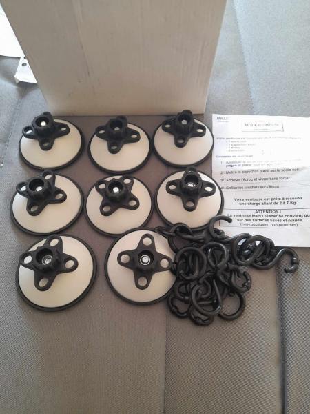 Lot 8 ventouses de fixation mats cleaner