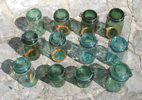 Annonce Lot de 12 bocaux &agrave; conserves anciens verts