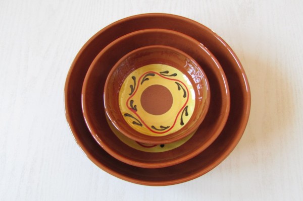 Lot de 3 ramequins en terre vernissée