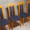 Vente Lot de 4 chaises en bois de chêne et couleur bleu