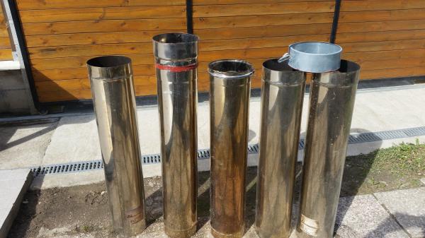 Lot de 5 tuyaux de fum&eacute;e 20 cm x 100 cm inox