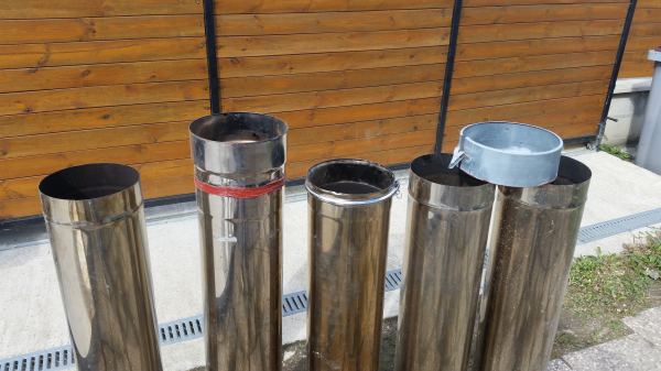 Lot de 5 tuyaux de fum&eacute;e 20 cm x 100 cm inox pas cher