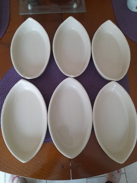 Lot de 6 ramequins pour four en forme de barque