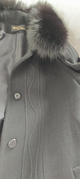 Manteau noir, laine et cashmere pas cher