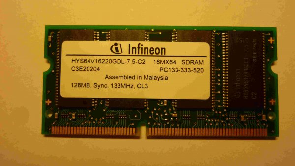 M&eacute;moire pour ordinateur 128 mo