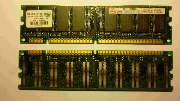 M&eacute;moire pour ordinateur 256 mo x 2 pas cher