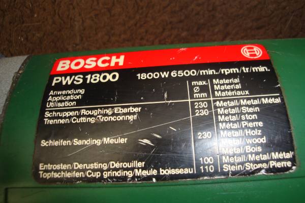 Vente Meuleuse bosch pws1800