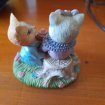 Miniature -petite figurine 2 chats en céramique " pas cher