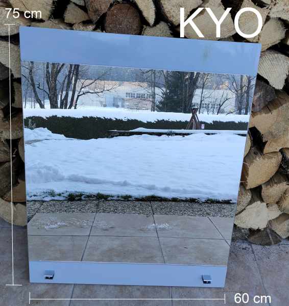 Miroir rectangulaire 60 x 75 cm, fixations murales
