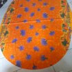 Nappe de table ovale orange theme bouquet de lava