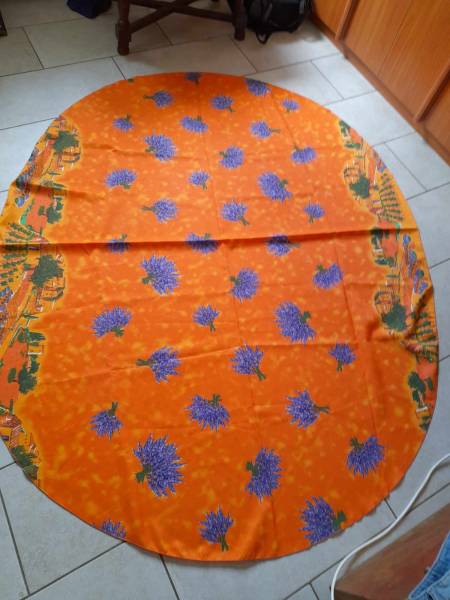Vente Nappe de table  ovale orange theme bouquet de lava