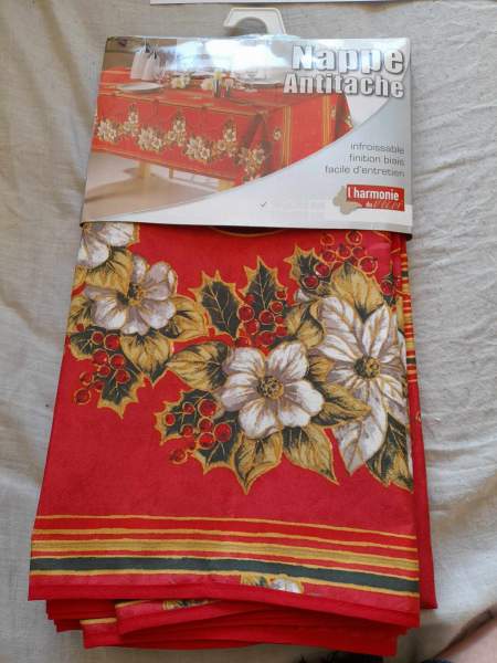 Nappe de table  rectangulaire chrismas rouge