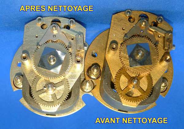 Nettoyage mouvement pendule r&eacute;ceptrice brilli&eacute;