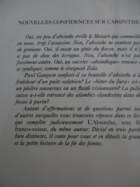 Nouvelles confidences sur l'absinthe par benoit no