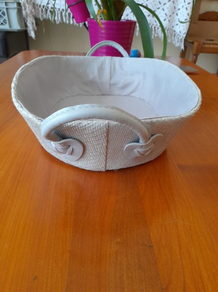 Panier oval en tissus avec poignée pas cher