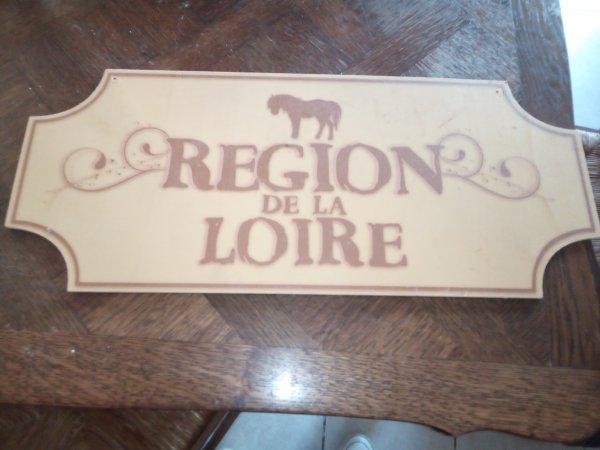 Panneau/pancarte en bois" region de la loire"
