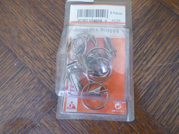 Paquet de 8 anneaux à pinces