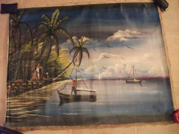 Peinture a l'huile sur toile non encadrée