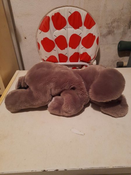 Vente Peluche marionnette el&eacute;phant gris