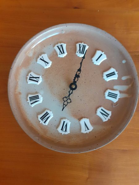 Pendule en grès - terre cuite 22 cm