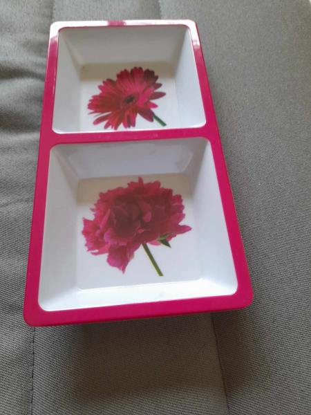 Vente Petit plateau ap&eacute;ritif en plastique - d&eacute;co floral