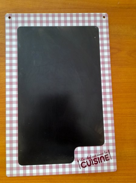 Petit tableau noir en m&eacute;tal de cuisine "