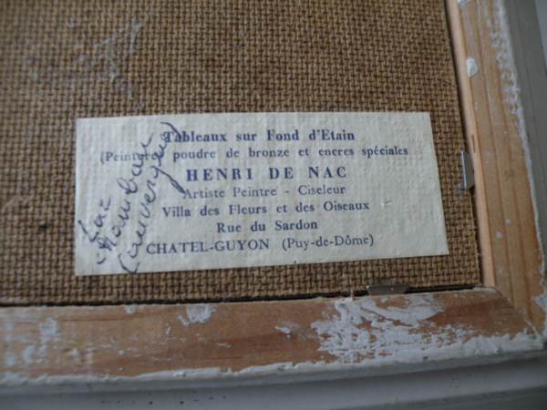 Petit tableau sur fond d'&eacute;tain d'henri de nac pas cher