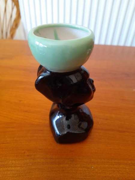 Vente Petiti vase - bustier tete africaine en c&eacute;ramique