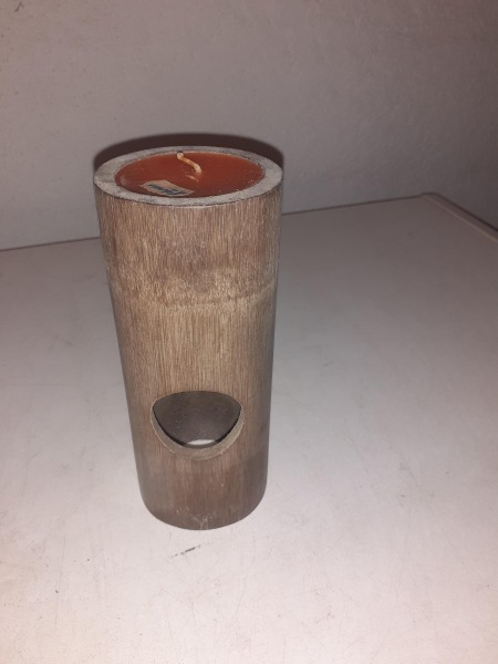 Photophore en bois de bambou