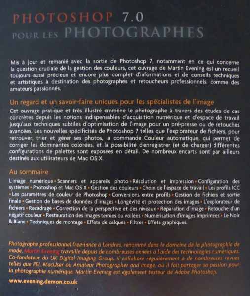 Vente Photoshop 7.0 pour les photographes tb etat