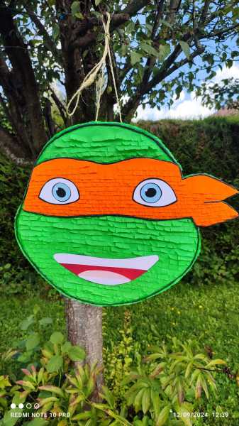 Pinata tortue ninja michelangelo h40cm-l41cm fait