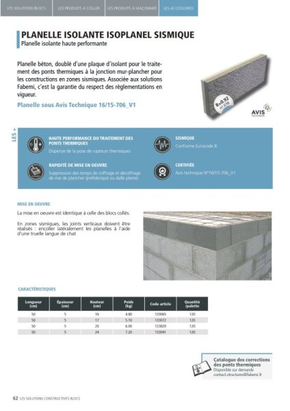Vente Planelle isoplanel s 5x24x50 r=0,92