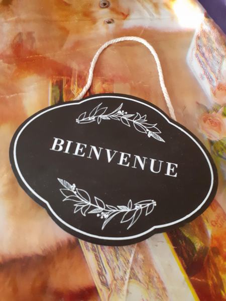 Plaque de porte en bois" bienvenue "