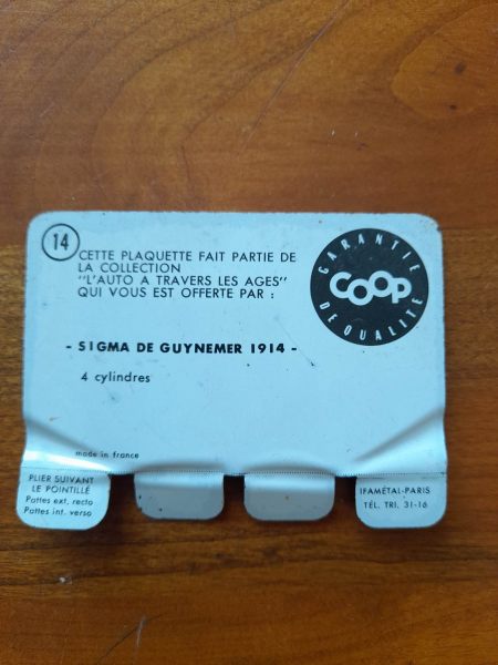 Vente Plaquette publicitaire m&eacute;tal coop n&deg; 14