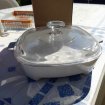 Plat microwave plus pyrex blanc ( type pyroflam )