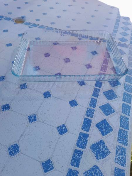 Plat rectangulaire à patisserie pyrex en verre pas cher