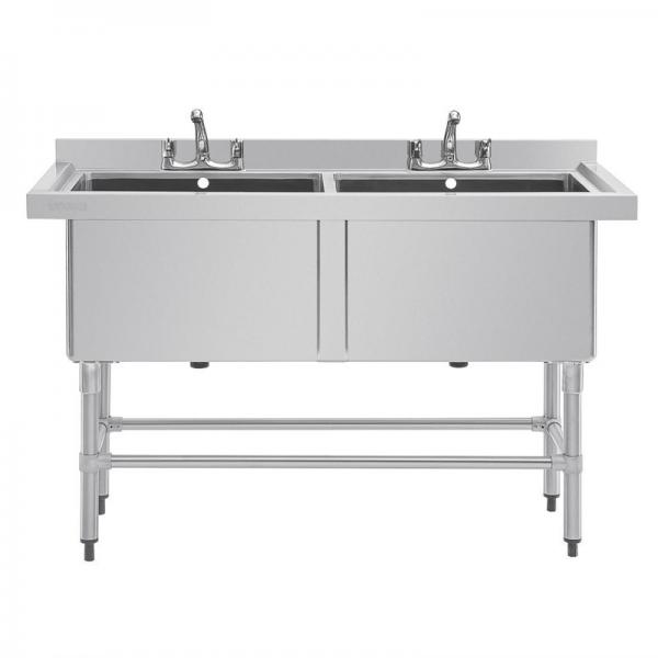 Plonge en inox avec 2 grandes cuves profondes neuf