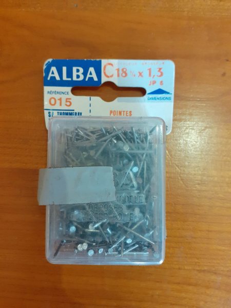 Pointe tête plate acier c18 1/2 x 1,3 jp8