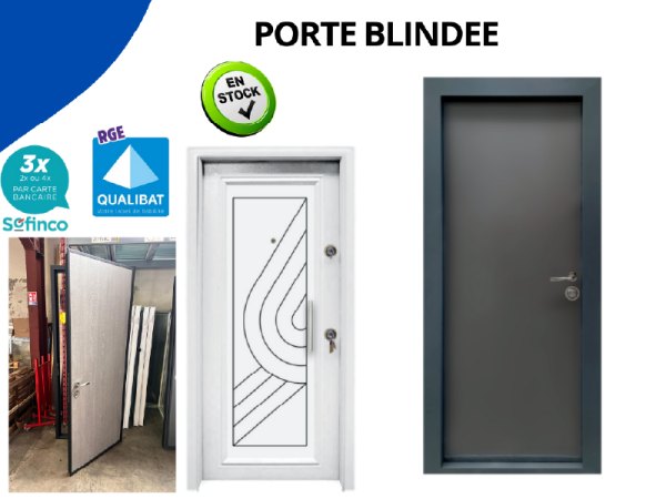 Porte blindée en acier disponible sur fleurance