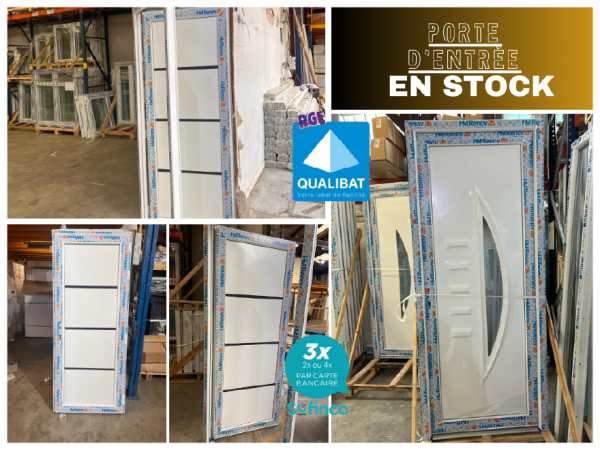 Porte d'entrée pvc/alu en stock sur autun