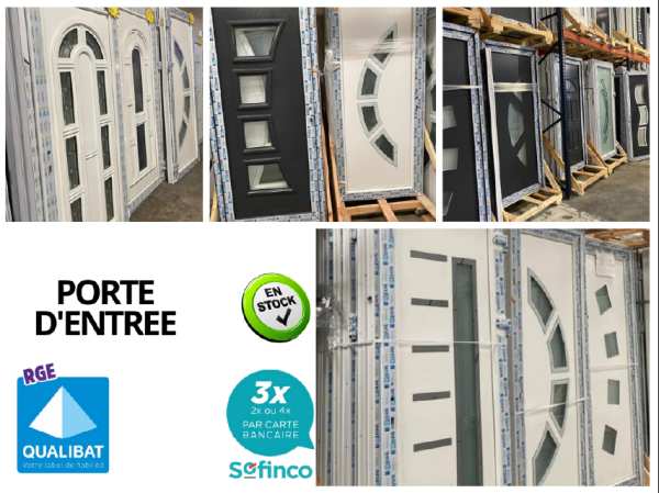 Porte d'entrée pvc/alu en stock sur clermont-ferra