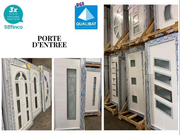 Porte d'entrée pvc/alu en stock sur cournon-d'auve