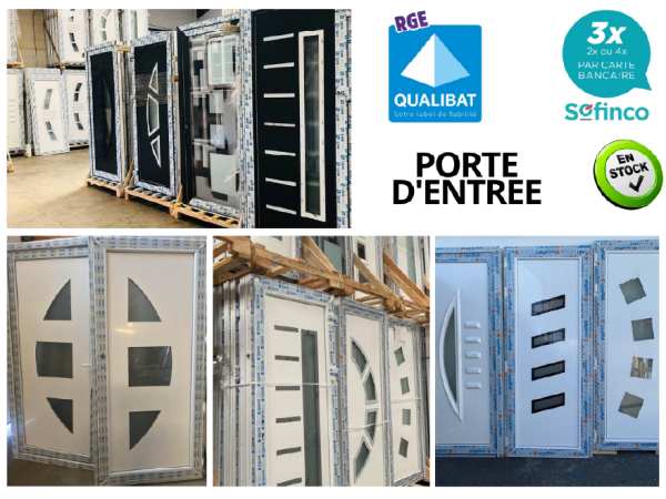 Porte d'entrée pvc/alu en stock sur Évry-courcouro