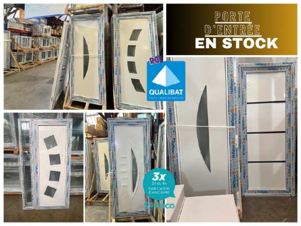 Porte d'entrée pvc/alu en stock sur la souterraine