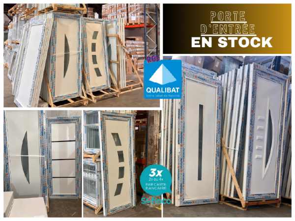 Porte d'entrée pvc/alu en stock sur le passage