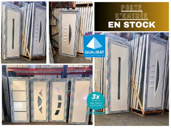 Porte d'entrée pvc/alu en stock sur lézignan-corbi