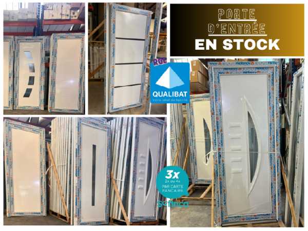 Porte d'entrée pvc/alu en stock sur meaux